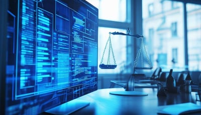 Data processing, deduplication filtering for legal case assessment collection information from various devices and online repositories, blue overlay